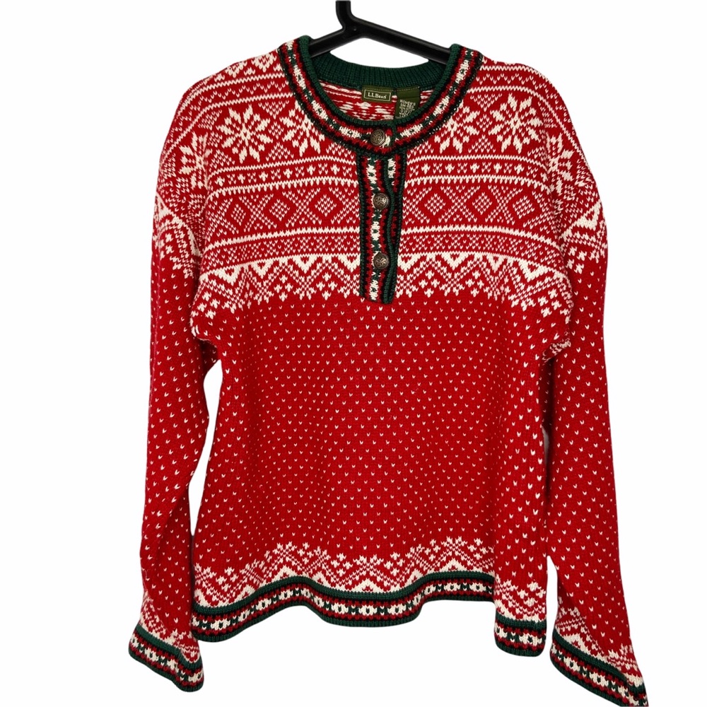 Vintage LL Bean End Fairisle Christmas Sweater